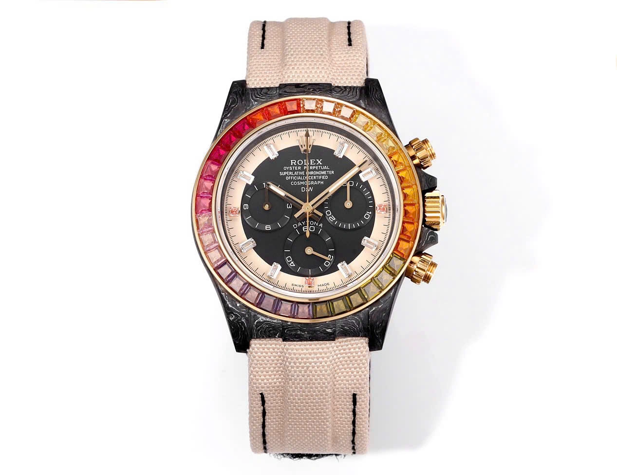 lucyluxury-vn-1195 Rolex Oyster Perpetual Cosmograph Daytona Rainbow 116595RBOW 40mm – VIP Version - Image 1