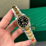 Rolex Explorer Two Tone Yellow Gold 124273 36mm Yellow Gold Black Dial – VIP Version - Image 4