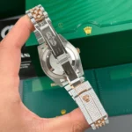 Rolex Datejust 41mm Full Moissanite Hongkong Demi Rose Gold – Handcrafted Diamod - Image 9