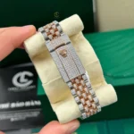Rolex Datejust 41mm Full Moissanite Hongkong Demi Rose Gold – Handcrafted Diamod - Image 10