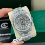 Rolex GMT – Master II 40mm Custom Full Moissanite Baguette HongKong – Customize Diamod - Image 3