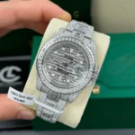 Rolex GMT – Master II 40mm Custom Full Moissanite Baguette HongKong – Customize Diamod - Image 5