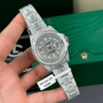 Rolex GMT – Master II 40mm Custom Full Moissanite Baguette HongKong – Customize Diamod - Image 2