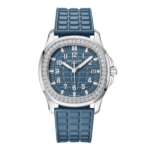 Patek Philippe Aquanaut 5067A-025 35.6mm Blue Dial Diamond Bezel Moissanite Steel – Customize Version