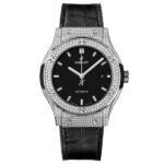 Hublot Classic Fusion Diamonds Moissanite Pave 42mm Dial Black – Customize Diamod