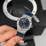 Hublot Classic Fusion Diamonds Moissanite Pave 33mm Blue Dial – Handcrafted Diamod - Image 3