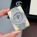 Patek Philippe Nautilus 5711 40mm Up Full 3000pcs Moissanite Pave Hongkong – Customize Diamod - Image 3