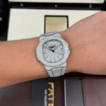 Patek Philippe Nautilus 5711 40mm Up Full 3000pcs Moissanite Pave Hongkong – Customize Diamod - Image 4