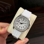 Patek Philippe Aquanaut 5067A-025 35.6mm White Dial Diamond Bezel Moissanite Steel – CustomizeVersion - Image 2