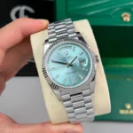 Rolex Day Date Sliver Ice Blue Dial 228236 40mm 180gram – VIP Version - Image 3