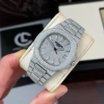 Patek Philippe Nautilus 5711 40mm Up Full 3000pcs Moissanite Pave Hongkong – Customize Diamod - Image 2