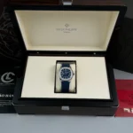 Patek Philippe Aquanaut 5067A-025 35.6mm Blue Dial Diamond Bezel Moissanite Steel – Customize Version - Image 5