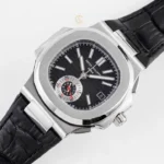 Patek Philippe Nautilus Chronograph 5980/1A-014 40.5mm Black Dial with Leather Strap – VIP Version - Image 2