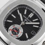 Patek Philippe Nautilus Chronograph 5980/1A-014 40.5mm Black Dial with Leather Strap – VIP Version - Image 3