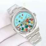 Rolex Oyster Perpetual 41mm 124300 Mặt Số Ice Blue Họa Tiết Celebration Steel – VIP Version - Image 2