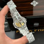 Patek Philippe Nautilus 5711/1A 40mm Full Moissanite – Customize Diamod - Image 11