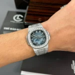 Patek Philippe Nautilus 5712/1A 40mm Custom Full Moissanite Baguette HongKong – Customize Diamod - Image 6