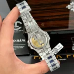 Patek Philippe Nautilus 5711/1A 40mm Demi Baugette Blue Full Moissanite HongKong – Customize Diamod - Image 9