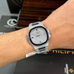 Patek Philippe Nautilus 5711/1A 40mm Demi Baugette Blue Full Moissanite HongKong – Customize Diamod - Image 6