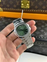 Patek Nautilus 5713G Green Dial 40mm Moissanite – Handcrafted Diamod - Image 3