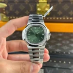 Patek Nautilus 5713G Green Dial 40mm Moissanite – Handcrafted Diamod
