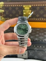 Patek Nautilus 5713G Green Dial 40mm Moissanite – Handcrafted Diamod