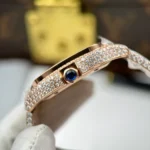 Cartier Santos de Cartie Larger Full Diamond Rose Gold 39.8mm – Handcrafted Diamod - Image 7