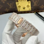 Cartier Santos de Cartie Larger Full Diamond Rose Gold 39.8mm – Handcrafted Diamod - Image 10