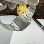 Cartier Santos de Cartie Larger Full Diamond Demi Yellow Gold 39.8mm – Handcrafted Diamod - Image 8