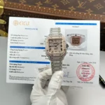 Cartier Santos de Cartie Larger Full Diamond Demi Rose Gold 39.8mm – Handcrafted Diamod - Image 2