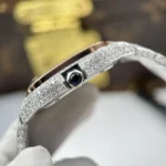 Cartier Santos de Cartie Larger Full Diamond Demi Rose Gold 39.8mm – Handcrafted Diamod - Image 7