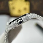 Cartier Santos de Cartie Larger Full Diamond 39.8mm – Handcrafted Diamod - Image 7